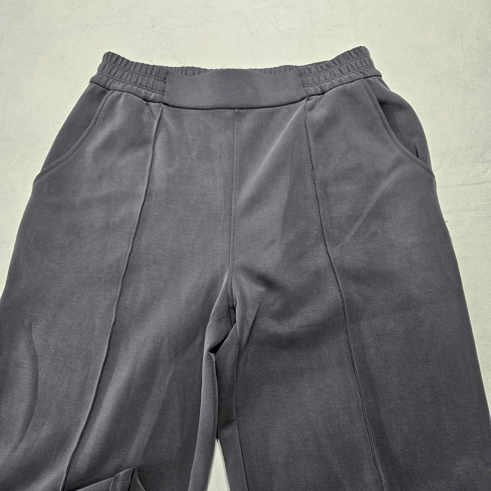 G4free Wide‎ Leg Lounge Pants Charcoal Gray Elastic Waist Comfort Size M